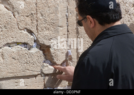 Mur des lamentations à Jérusalem, vers février 2013. Le reste de l'ancien Temple et lieu de prière Banque D'Images