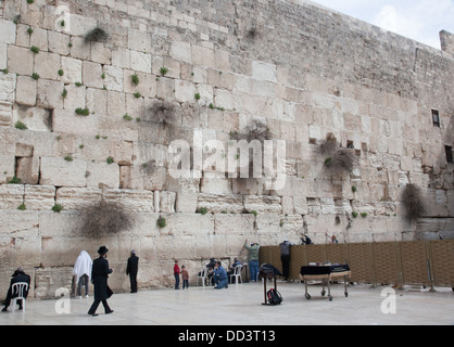 Mur des lamentations à Jérusalem, vers février 2013. Le reste de l'ancien Temple et lieu de prière Banque D'Images