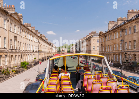 Vue du haut d'un bus d'Excursion à Bath , Somerset , Angleterre , Angleterre , Royaume-Uni Banque D'Images