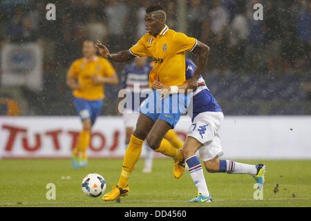 Gênes, Italie. Août 24, 2013. Seriea une ligue de football. La Sampdoria contre la Juventus. Paul Pogba Crédit Juventus : Action Plus Sport/Alamy Live News Banque D'Images