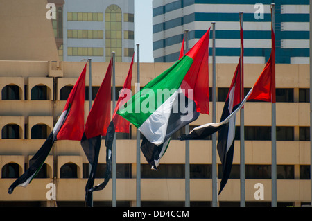 Drapeau des Émirats arabes unis, Abu Dhabi Banque D'Images