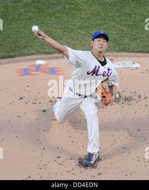 Daisuke Matsuzaka (Mets), le 23 août 2013 - MLB : Daisuke Matsuzaka les Mets de New York emplacements au cours de la Major League Baseball match contre les Tigers de Détroit au Citi Field à Flushing, New York, United States. (Photo de bla) Banque D'Images