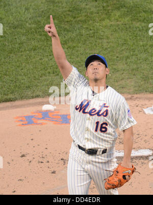 Daisuke Matsuzaka (Mets), le 23 août 2013 - : Daisuke Matsuzaka MLB baseball les Mets de New York en ligue majeure de baseball pendant les match contre les Tigers de Détroit au Citi Field à Flushing, New York, United States. (Photo de bla) Banque D'Images