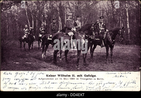 Ak le Kaiser Guillaume II mit Gefolge, 14 März 1899 Tiergarten, Berlin ; Banque D'Images
