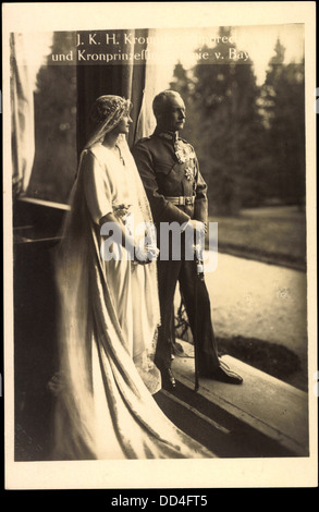 Ak Kronprinz Rupprecht und Kronprinzessin von Bayern, Antonia von Luxemburg ; Banque D'Images