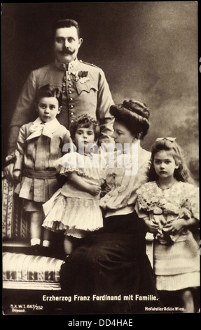 Ak Erzherzog Franz Ferdinand von Österreich Este, Familie, BKWI 887252 ; ungelaufen, Sehr guter Zustand Banque D'Images