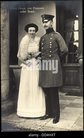 Ak Prinz von Oscar Liersch Preußen en uniforme, 7035, Braut ; Banque D'Images