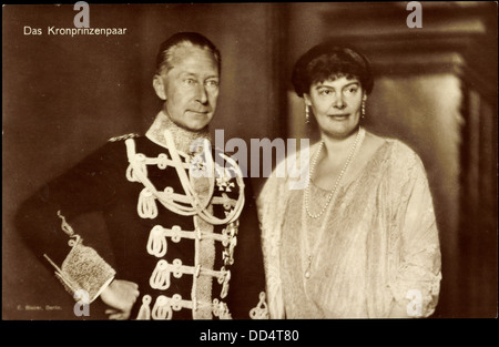 Ak Kronprinz Wilhelm mit Kronprinzessin Cecilie von Preußen ; Banque D'Images