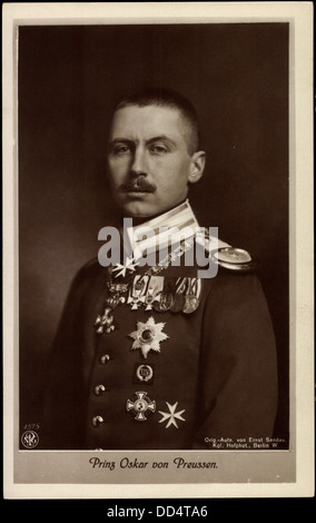 Passepartout Ak Prinz von Oscar 4575 Preußen, NPG, uniforme, Merite Orden ; Banque D'Images