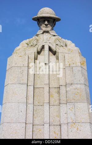 Soldat de couvaison / St Julien, commémoratif canadien de la Première Guerre mondiale Un monument situé à Saint-Julien / Sint-Juliaan, Flandre orientale, Belgique Banque D'Images