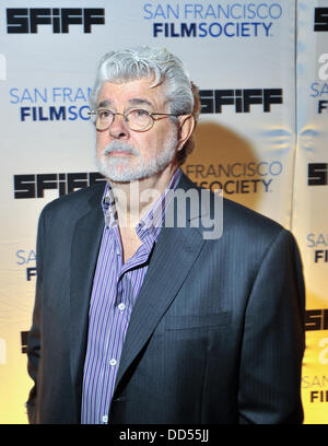 23 mai 2013 - San Francisco, Californie, USA - réalisateur George Lucas assiste à la 56e Festival International du Film de San Francisco à Bimbo's 365 Club le 07 mai 2013 à San Francisco, Californie. Harrison Ford a reçu le Prix Peter J. Owens. ZUMA PRESS/JOSH EDELSON (crédit Image : © Josh Edelson/ZUMAPRESS.com) Banque D'Images