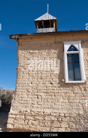 Église, Terlingua Ghost Town, Big Bend National Park, Texas, USA. Banque D'Images