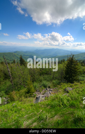 La vue du sommet de la Coupole Clingman dans les Great Smoky Mountains National Park Banque D'Images