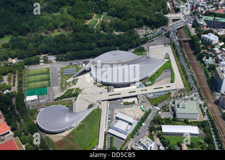 Stade national de Yoyogi : Tokyo, Japon : Vue aérienne du lieu proposé pour les Jeux Olympiques d'été de 2020. (Photo de bla) Banque D'Images