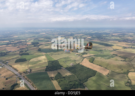 Hawker Hurricane classic world war two RAF Fighter - air de sortie en suspension dans l'air Banque D'Images