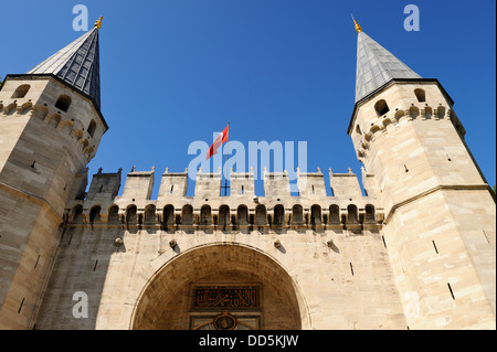 Salutations de la porte - l'entrée dans le palais de Topkapi, Sérail Point, Istanbul, Turquie Banque D'Images