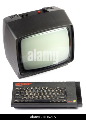 Sinclair ZX Spectrum 128K 1980 accueil ordinateur avec moniteur Banque D'Images