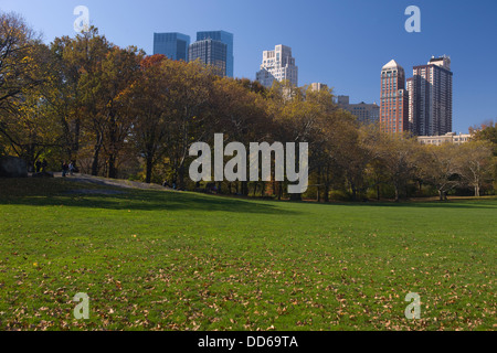 CENTRAL PARK SOUTH MANHATTAN SKYLINE NEW YORK USA Banque D'Images