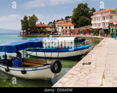 Lac Ohrid - le port dans la ville d'Ohrid, Macédoine, Europe Banque D'Images
