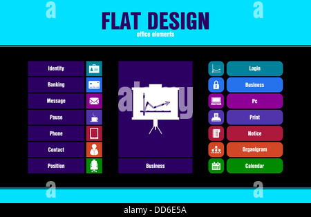 Les icônes de l'interface utilisateur plat spécial pour les applications web et mobiles Banque D'Images