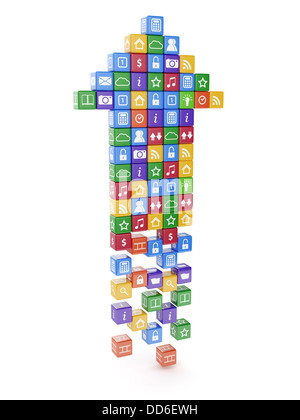 3d illustration d'application de la flèche. Isolé sur fond blanc Banque D'Images