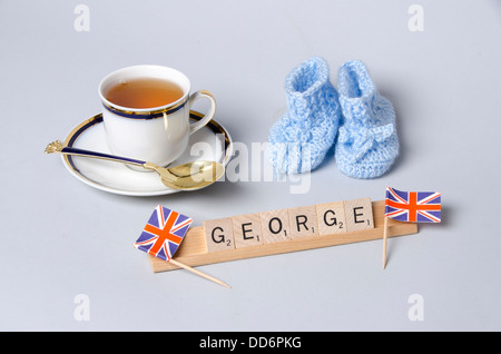 Le bébé Royal Prince George Alexander Louis de Cambridge Banque D'Images