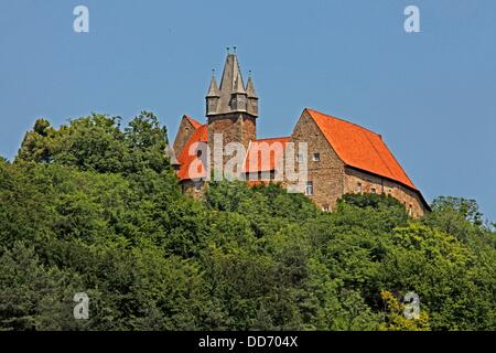 Château Spangenberg, Spangenberg, district Schwalm-Eder, Hesse, Allemagne La ville Spangenberg est connu le meilleur de tous pour ses Schloss Spangenberg, un château construit en 1253 et le lieu de la ville. Banque D'Images