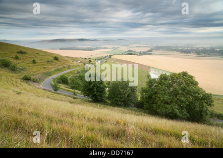 Point de vue de l'ensemble phare Firle la campagne du Sussex au Mont Caburn Banque D'Images