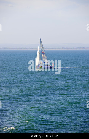 La voile de Portsmouth Harbour sur Brittany Ferries sur leurs 24 heures de service à Santander, Espagne Banque D'Images