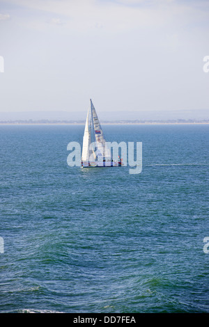 La voile de Portsmouth Harbour sur Brittany Ferries sur leurs 24 heures de service à Santander, Espagne Banque D'Images