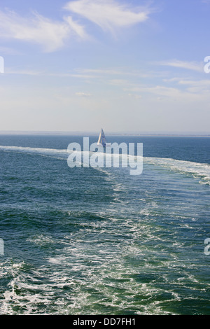 La voile de Portsmouth Harbour sur Brittany Ferries sur leurs 24 heures de service à Santander, Espagne Banque D'Images