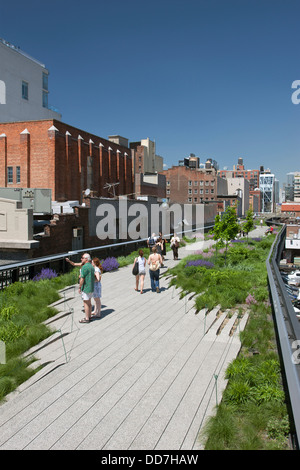 Le PARC HIGH LINE DES CHELSEA MANHATTAN NEW YORK USA Banque D'Images