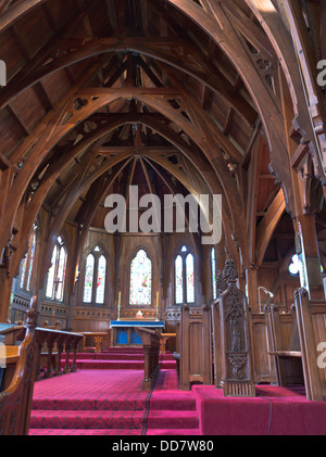 dh Old St Pauls WELLINGTON NOUVELLE-ZÉLANDE Nouvelle-Zélande Nouvelle-Zélande ancienne cathédrale Église anglicane intérieur en bois personne Banque D'Images