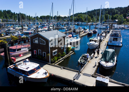 Marina à Gibsons, Sunshine Coast, British Columbia, Canada Banque D'Images