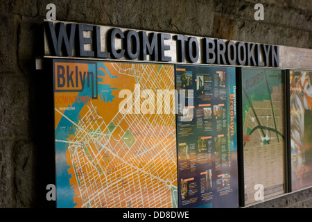 Bienvenue à Brooklyn sign Banque D'Images