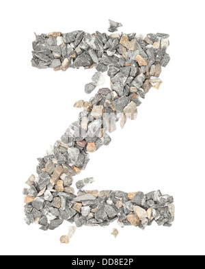 Z - alphabet de pierre sur blanc. Banque D'Images