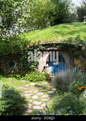Dh Seigneur des Anneaux HOBBITON Nouvelle-zélande Hobbits de la porte du chalet jardin de film film films site Banque D'Images
