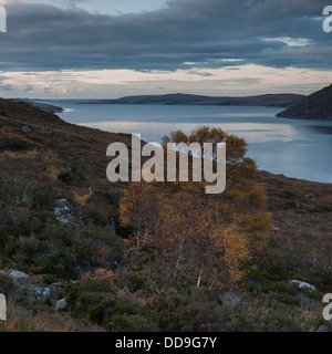 Une vue vers la péninsule de Scoraig partout Peu Loch Broom, Dundonnell, North West Highlands, Ecosse, Royaume-Uni Banque D'Images