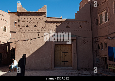 Maisons d'Adobe dans le mellah (quartier juif), Ouarzazate, Maroc Banque D'Images