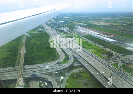 Vue aérienne d'une intersection de l'autoroute Banque D'Images