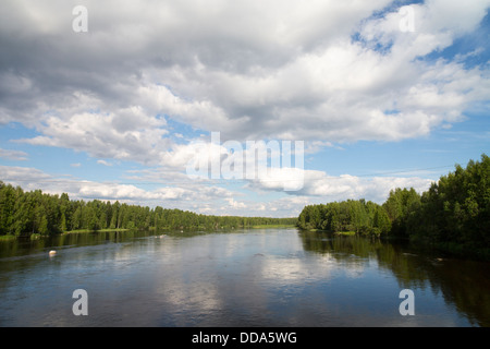 Tyyrinvirta la rivière à l'été , Finlande Banque D'Images