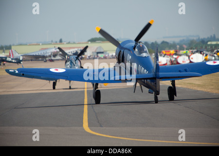 Avion de chasse ww2 Bearcat à l'Imperial War Museum, Duxford Flying Legends, l'affichage de l'air 2013 Banque D'Images