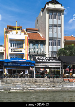 Dh Boat Quay Singapour restaurants de bord de la rivière Singapour Banque D'Images