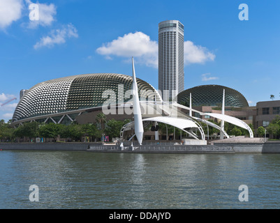 dh Esplanade théâtres MARINA BAY SINGAPOUR sur la baie bâtiments théâtre d'architecture moderne Banque D'Images