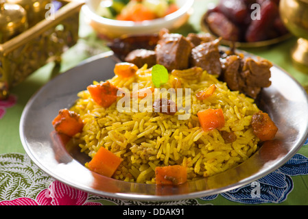 L'arabe le riz, ramadan les aliments au moyen orient habituellement servi avec lamb tandoor Banque D'Images