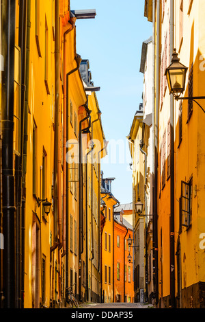 Street à Gamla Stan (vieille ville) Stockholm Suède Banque D'Images