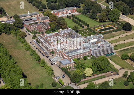 Vue aérienne de Kensington Palace à Londres, à la maison du prince William et Kate Middleton la duchesse de Cambridge Banque D'Images