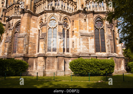 L'extérieur de l'ambulatoire de Notre-Dame de la cathédrale de Reims. Banque D'Images