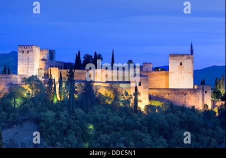 Alcazaba Alhambra de Grenade, Andalousie, Espagne Banque D'Images