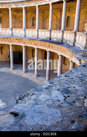 Le palais de Charles V, à l'Alhambra. Grenade, Andalousie. Espagne Banque D'Images